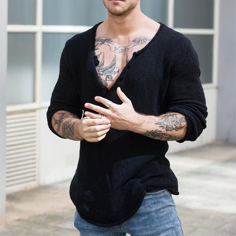 Strickpullover V Ausschnitt | Langarm Lockerer Schnitt