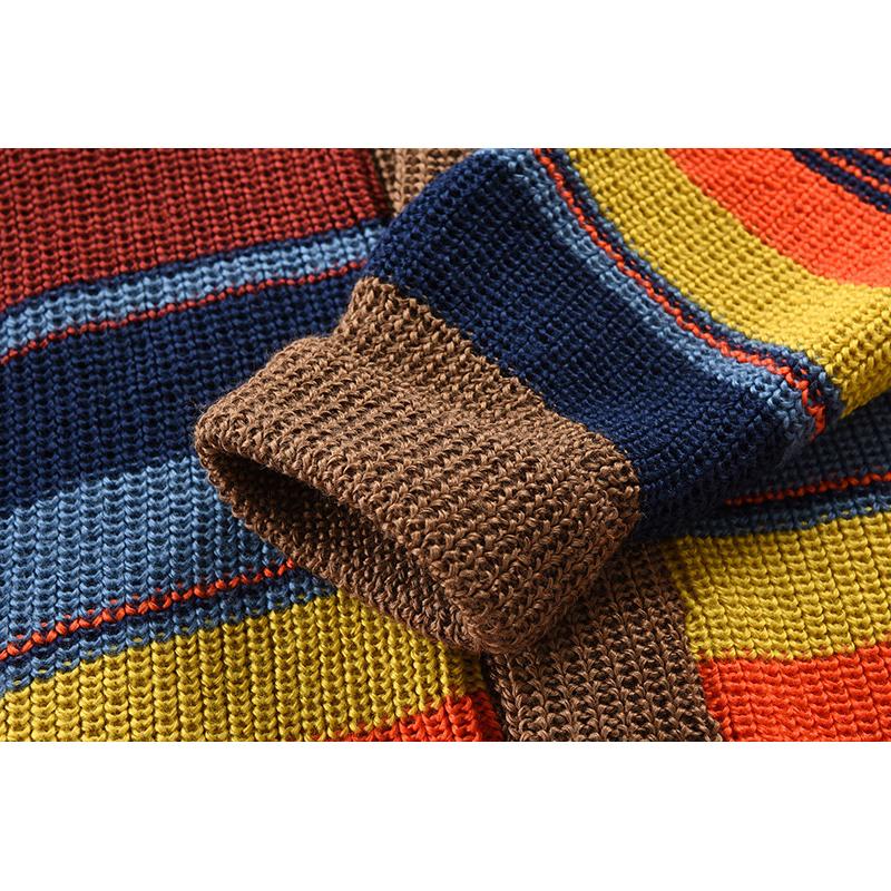Strickjacke Mit Knöpfen - Gestreiftes Design Mit Schalkragen