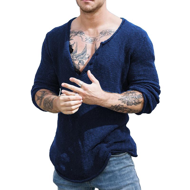 Strickpullover V Ausschnitt | Langarm Lockerer Schnitt