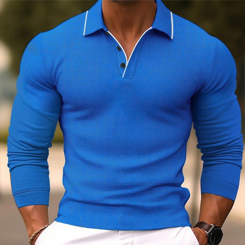 Polo Shirt Langarm | Klassische Knopfleiste