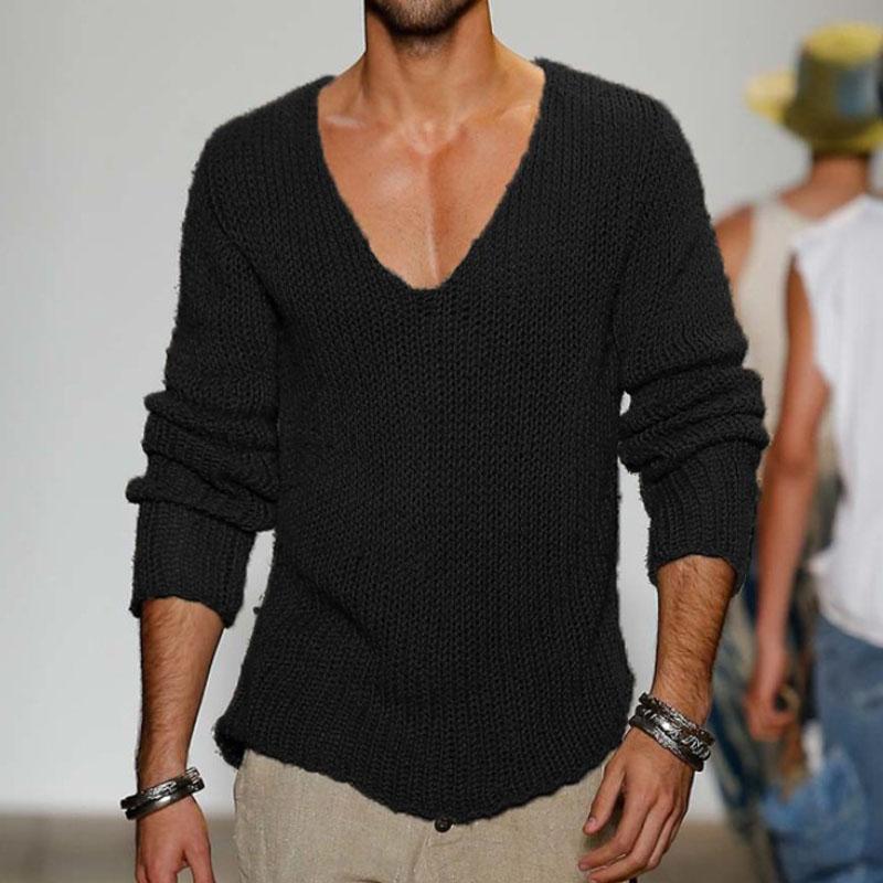 Strickpullover V-Ausschnitt | Lockerer Schnitt