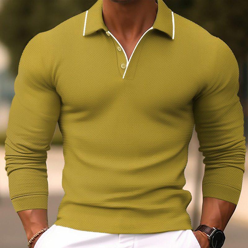 Polo Shirt Langarm | Klassische Knopfleiste