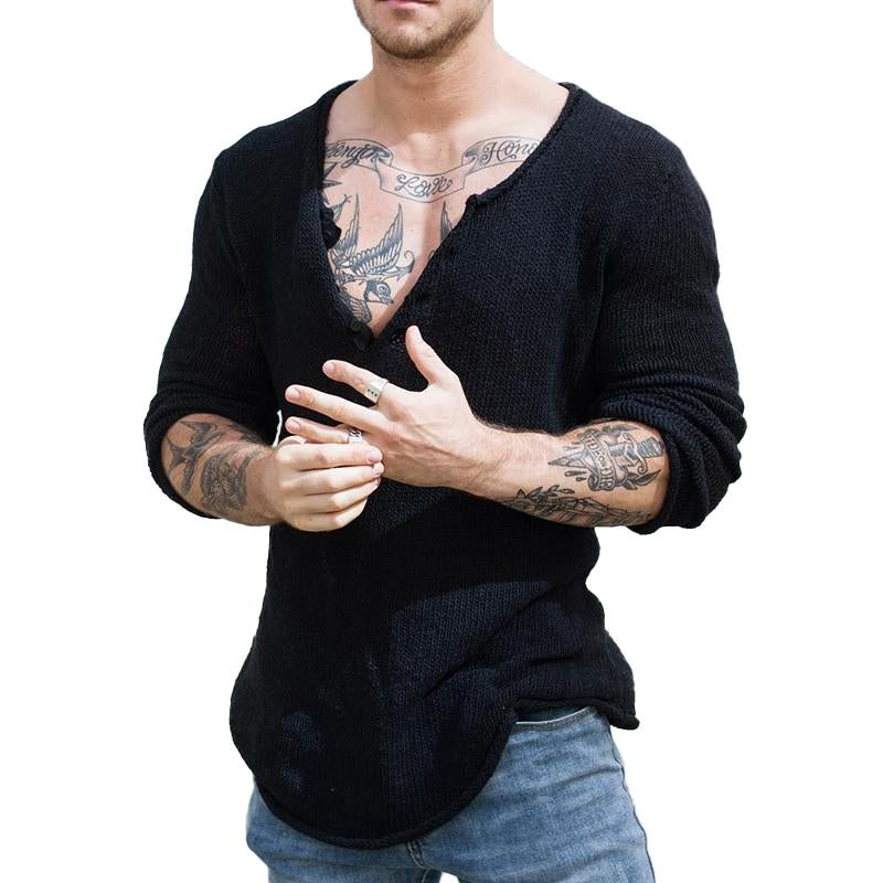 Strickpullover V Ausschnitt | Langarm Lockerer Schnitt