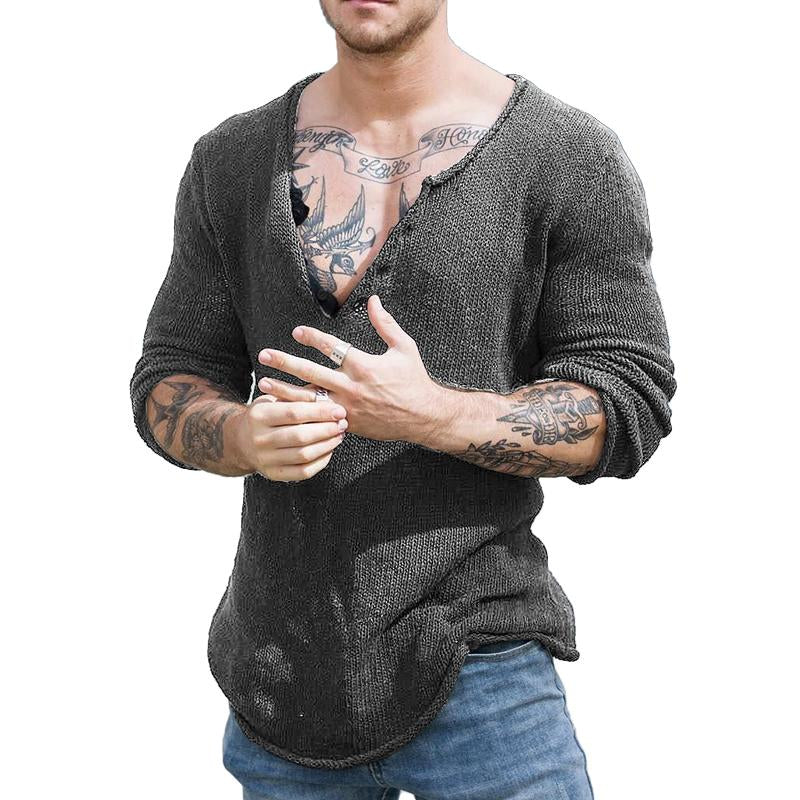 Strickpullover V Ausschnitt | Langarm Lockerer Schnitt