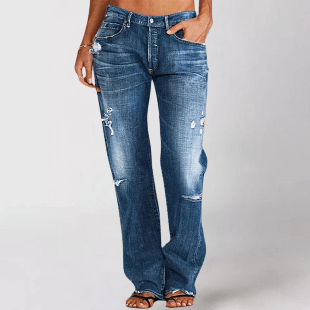 Weit Geschnittene Jeans - Distressed Details