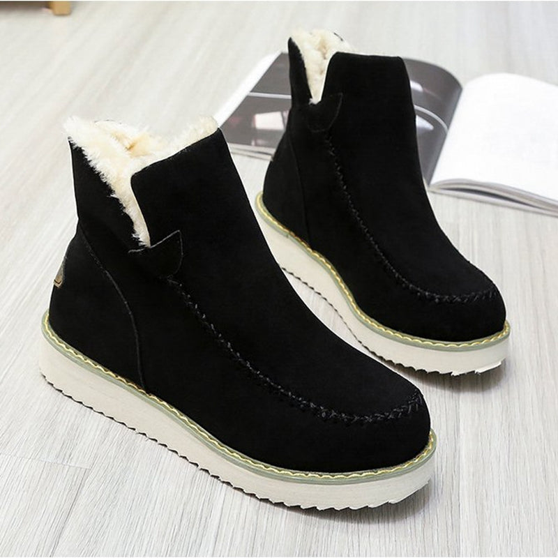 Plateau Stiefeletten Damen - Warm Gefüttert zum Reinschlüpfen