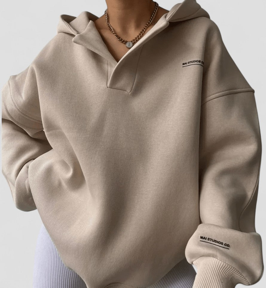 Hoodie Mit Kragen - Lockerer Oversize Schnitt