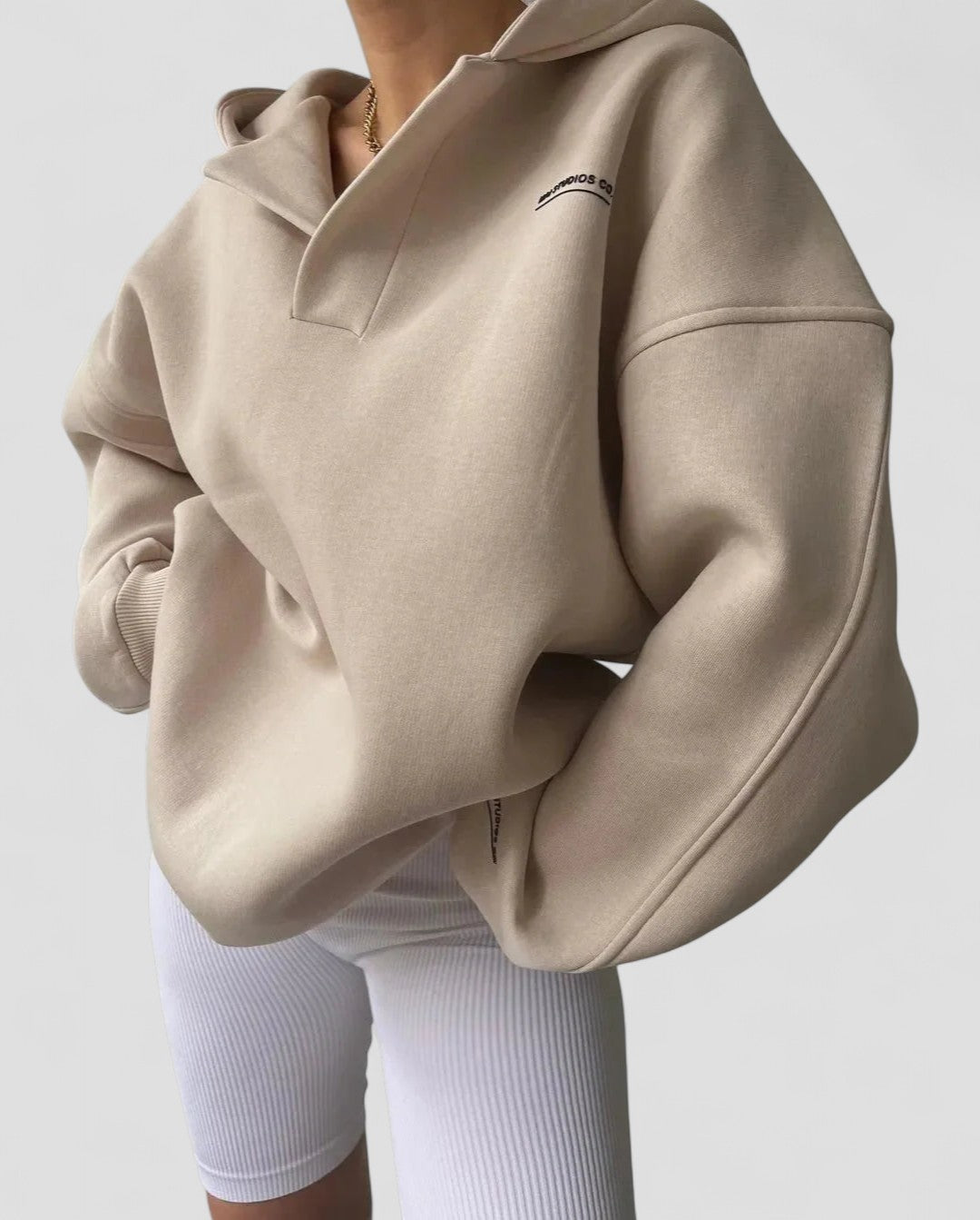 Hoodie Mit Kragen - Lockerer Oversize Schnitt