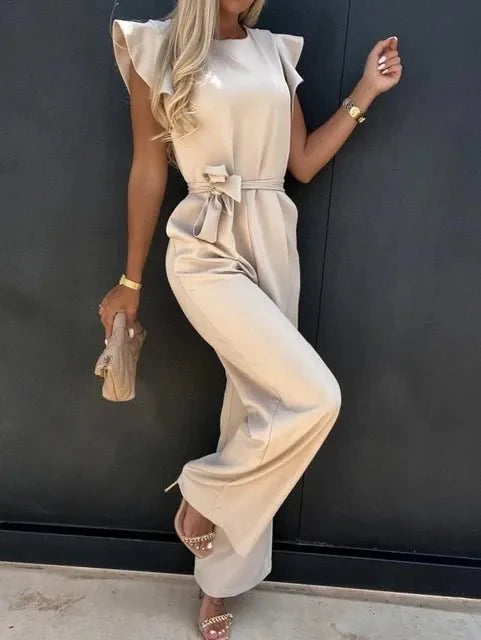 Damen Sommer mit Gerüschten Ärmeln Jumpsuit