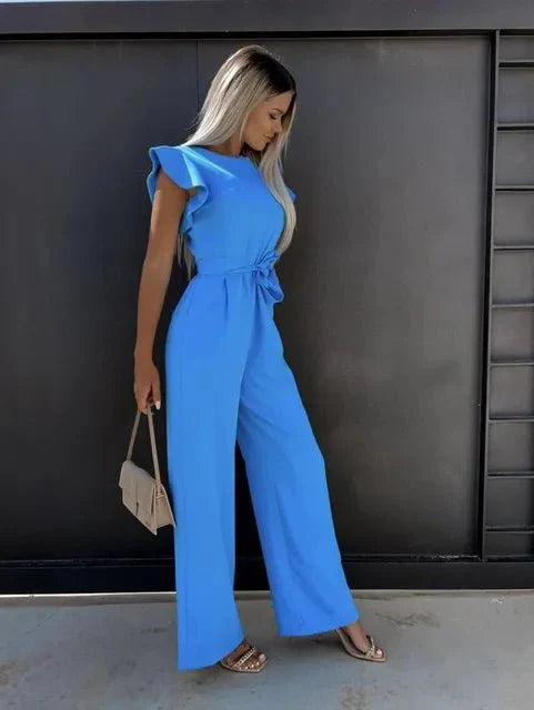 Damen Sommer mit Gerüschten Ärmeln Jumpsuit