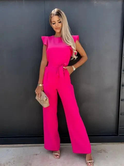 Damen Sommer mit Gerüschten Ärmeln Jumpsuit