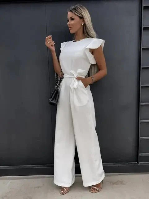Damen Sommer mit Gerüschten Ärmeln Jumpsuit
