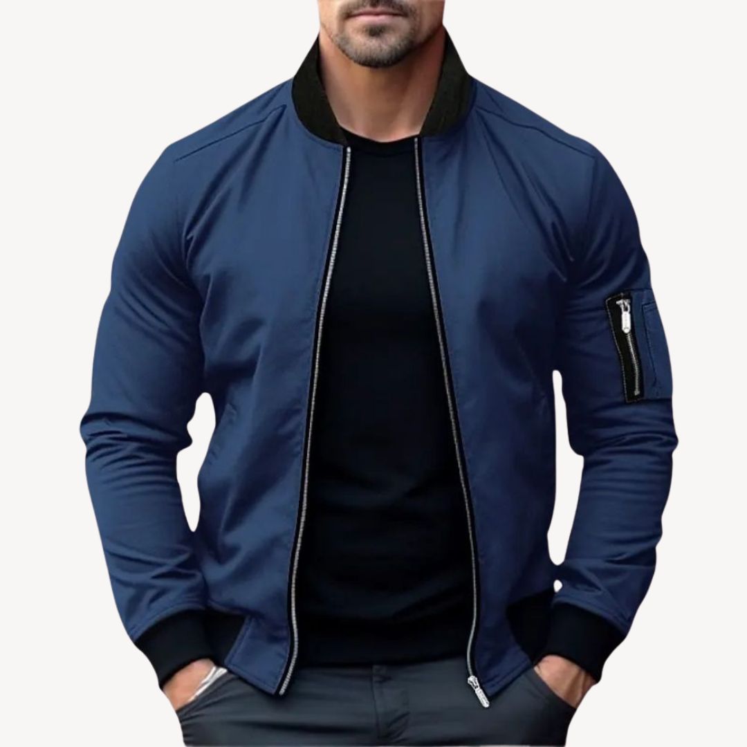 Bomberjacke mit Zipper - Moderner Slim Fit