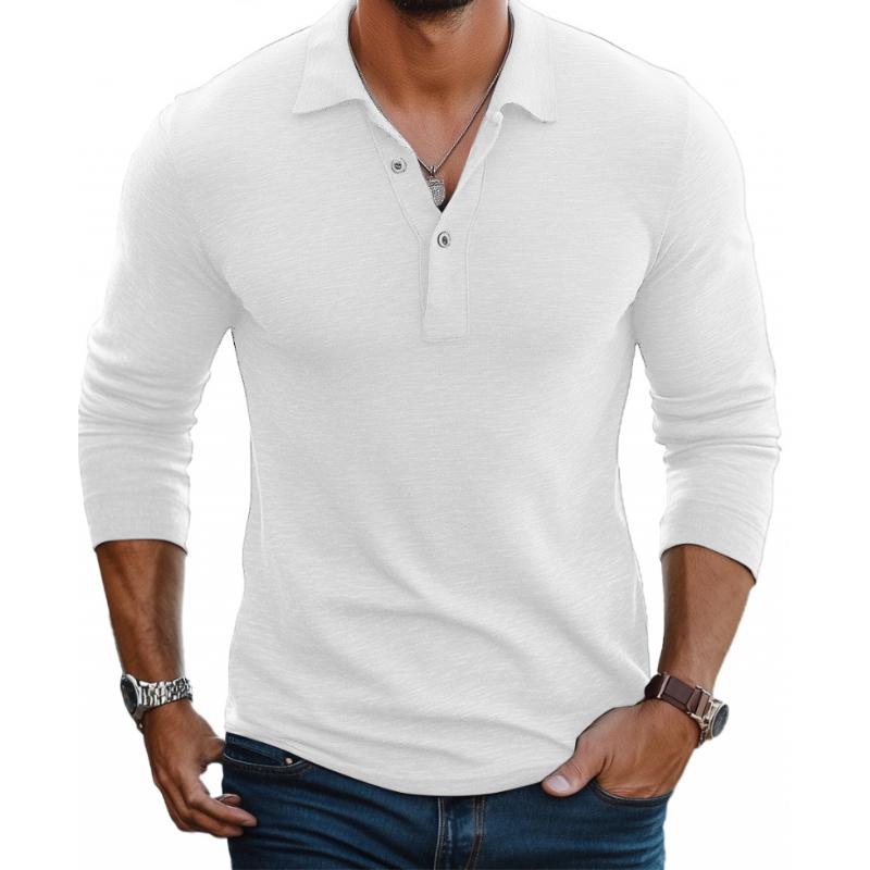 Langarm Polo Shirt | Knopfleiste