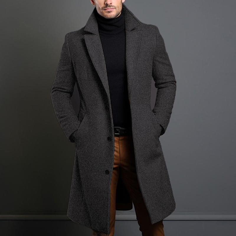 Wintermantel | Langer Mantel Mit Reverskragen Und Knöpfen