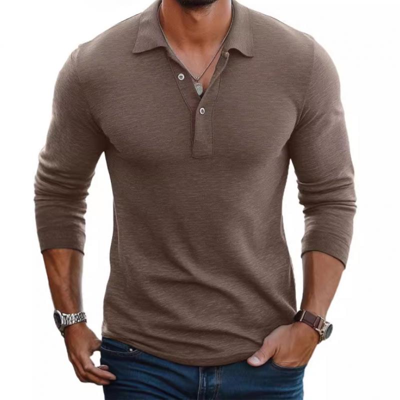 Langarm Polo Shirt | Knopfleiste