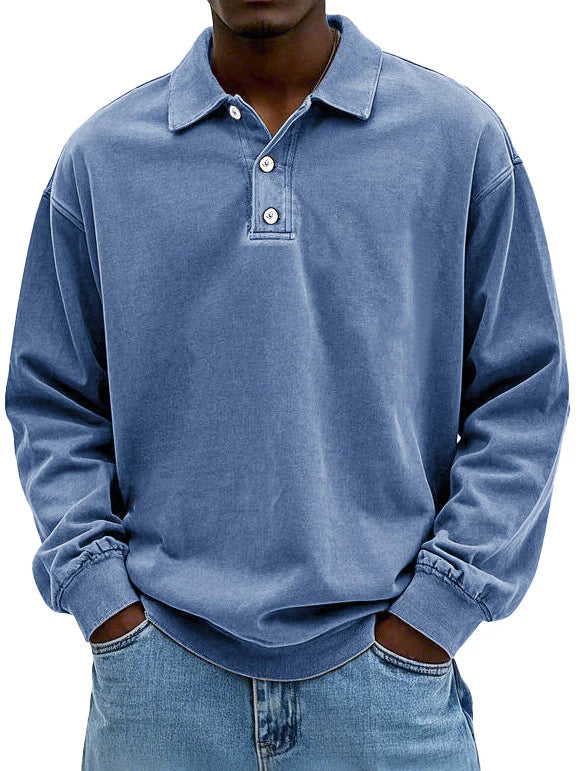 Langarm Polo Shirt | Klassischer Kragen mit Knopfleiste