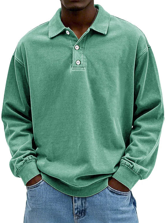 Langarm Polo Shirt | Klassischer Kragen mit Knopfleiste
