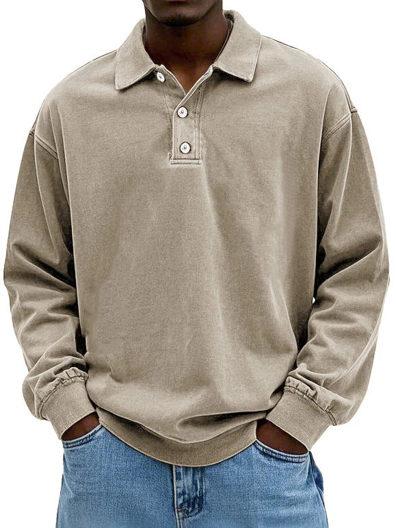 Langarm Polo Shirt | Klassischer Kragen mit Knopfleiste