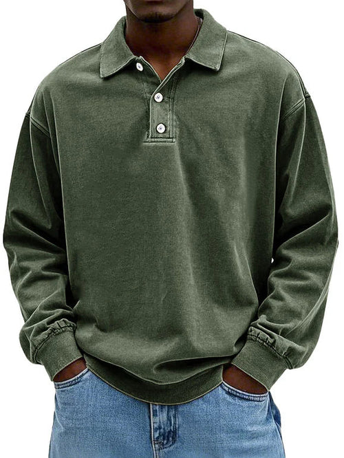 Langarm Polo Shirt | Klassischer Kragen mit Knopfleiste
