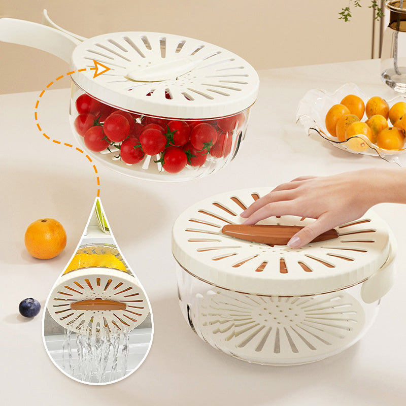 2in1 Abtropfschale Siebschüssel | Obst Und Gemüse Waschen Abtropfen Und Aufbewahren