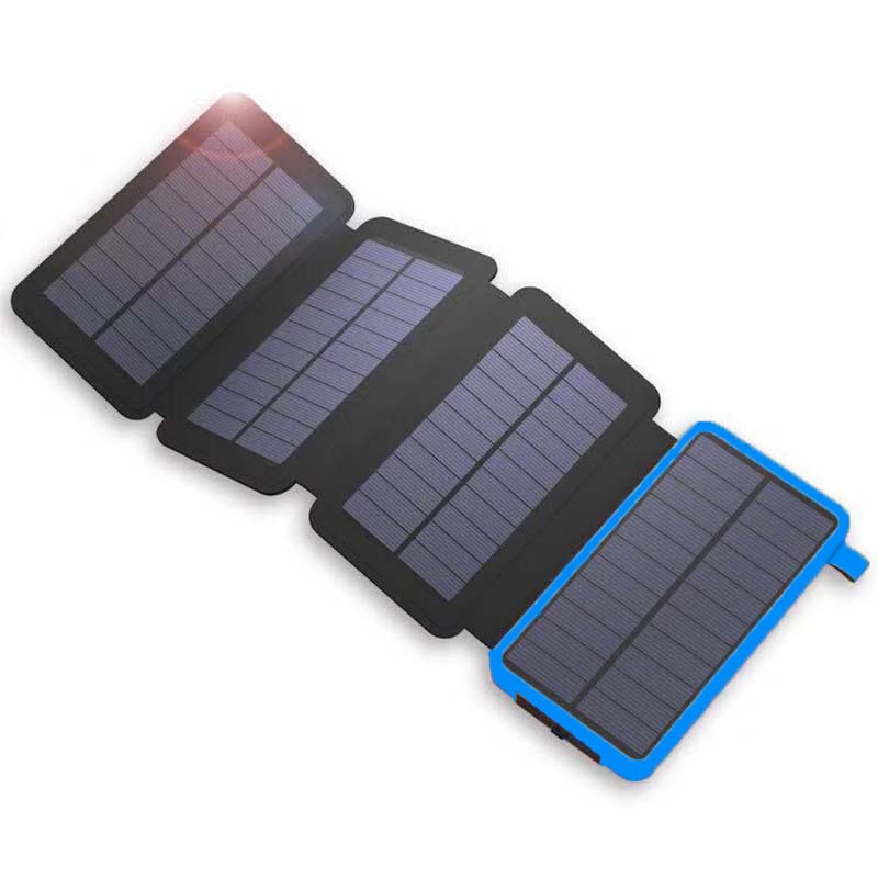 Solar Powerbank | 25000mAh Schnellladung 4 Solarpanels Mit Taschenlampe