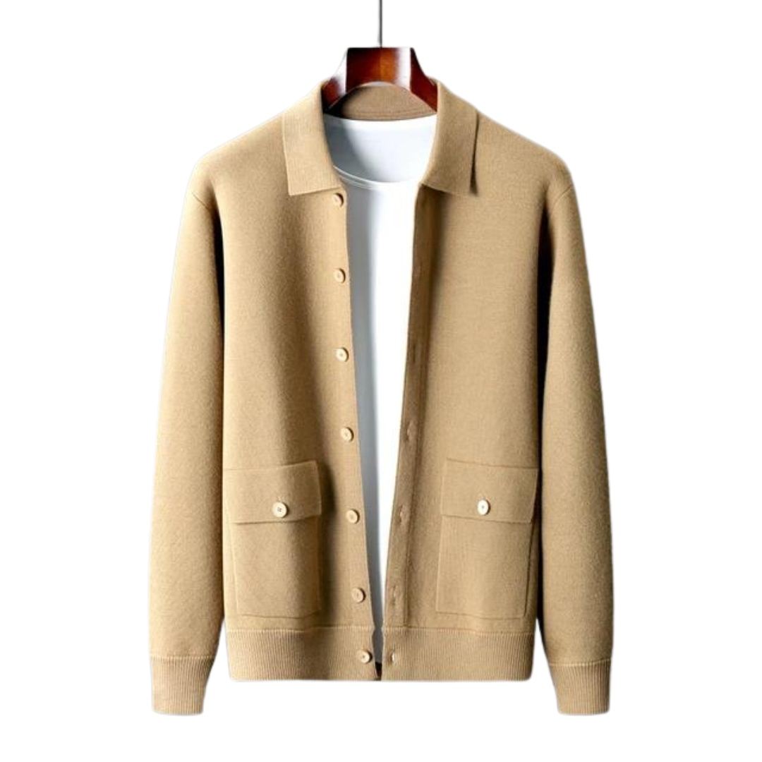 Strickjacke mit Knöpfen - Gerader Schnitt mit Kragen